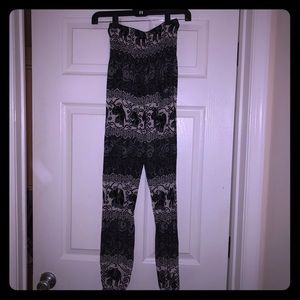 Black and white elephant pants